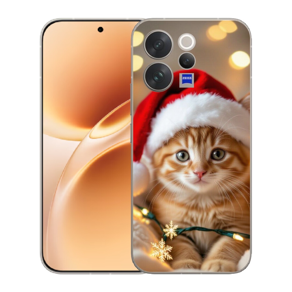 Gelový kryt mmCase na Vivo V70 - vánoční kotě