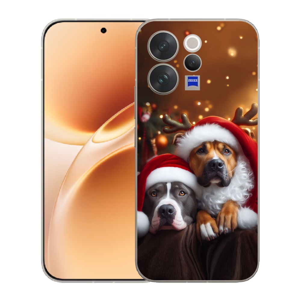 Gelový kryt mmCase na Vivo V70 - vánoční psi
