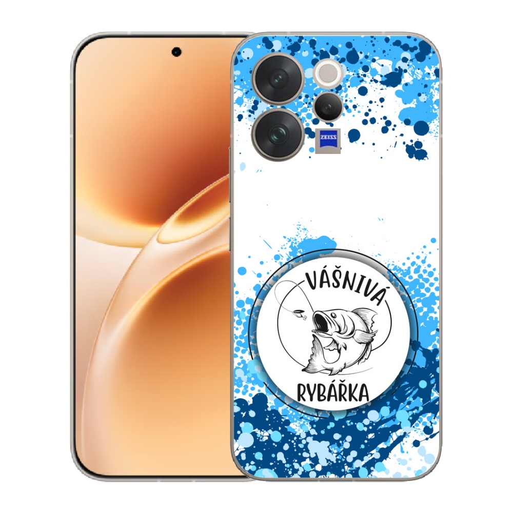 Gelový kryt mmCase na Vivo V70 - vášnivá rybářka bílé pozadí