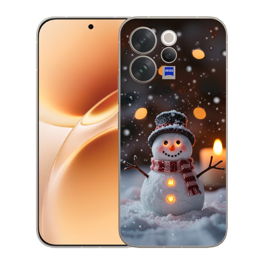 Gelový kryt mmCase na Vivo V70 - veselý sněhulák