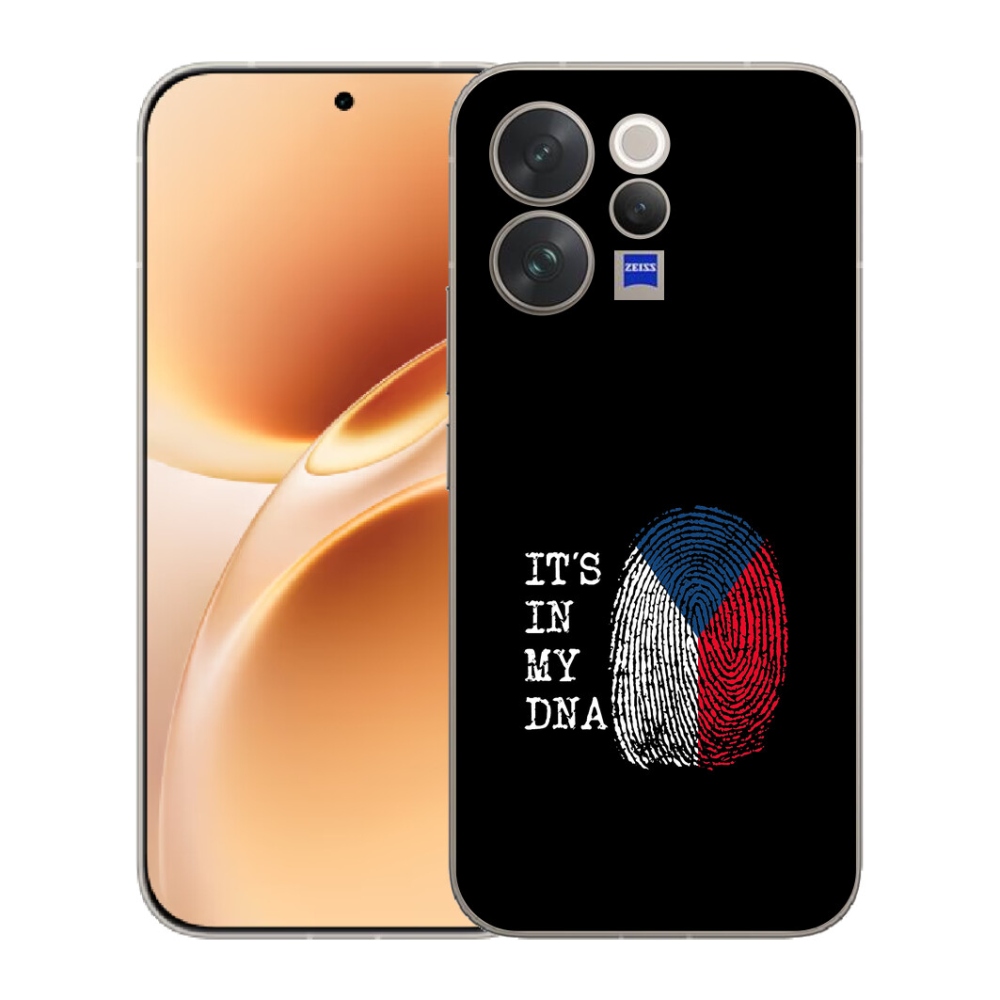 Gelový kryt mmCase na Vivo V70 - vlajka otisk prstu černé pozadí