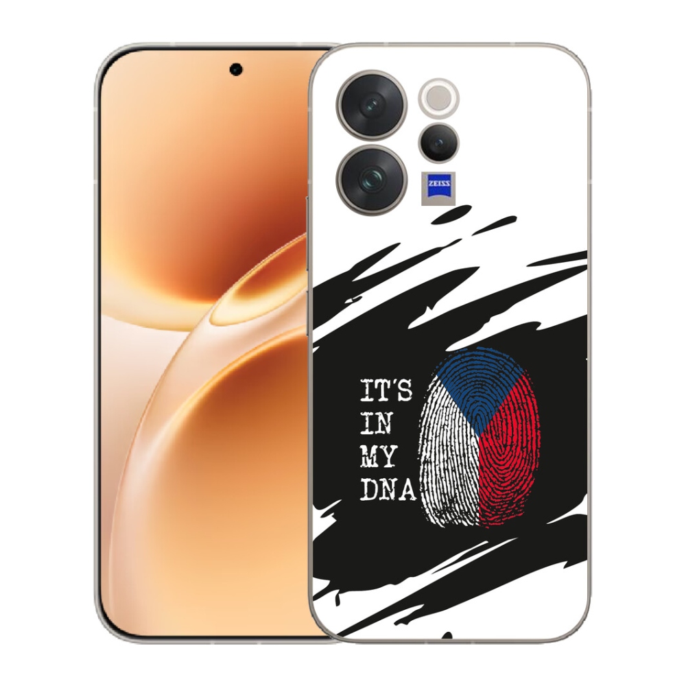 Gelový kryt mmCase na Vivo V70 - vlajka otisk prstu černobílé pozadí