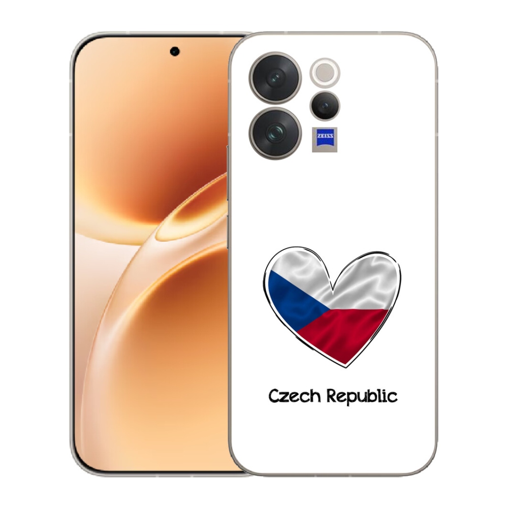 Gelový kryt mmCase na Vivo V70 - vlajka srdce bílé pozadí
