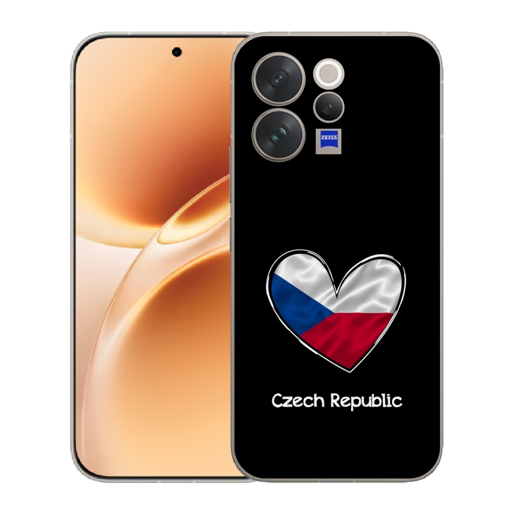 Gelový kryt mmCase na Vivo V70 - vlajka srdce černé pozadí