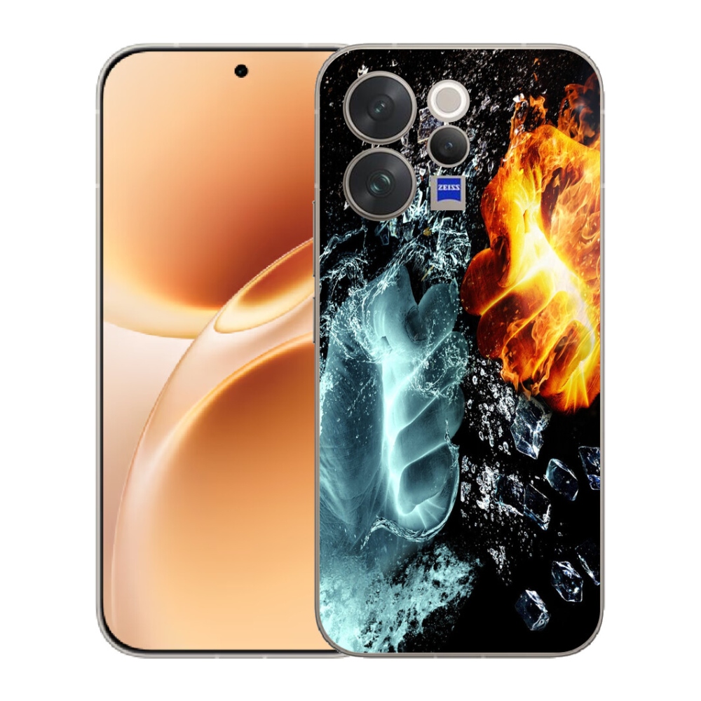 Gelový kryt mmCase na Vivo V70 - voda a oheň