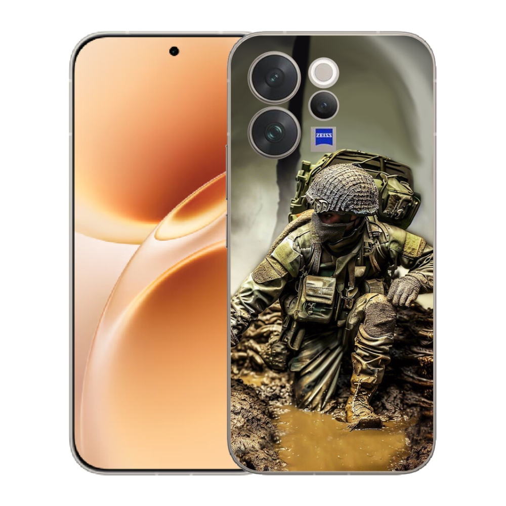 Gelový kryt mmCase na Vivo V70 - voják