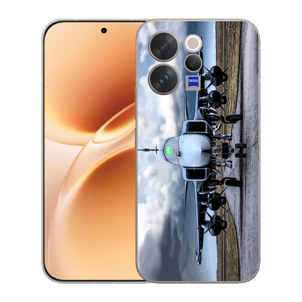Gelový kryt mmCase na Vivo V70 - vojenské letadlo