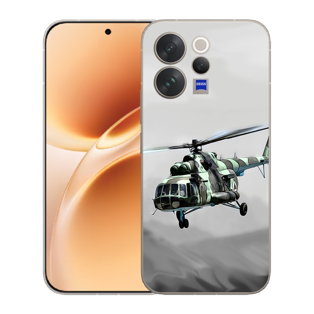 Gelový kryt mmCase na Vivo V70 - vojenský vrtulník