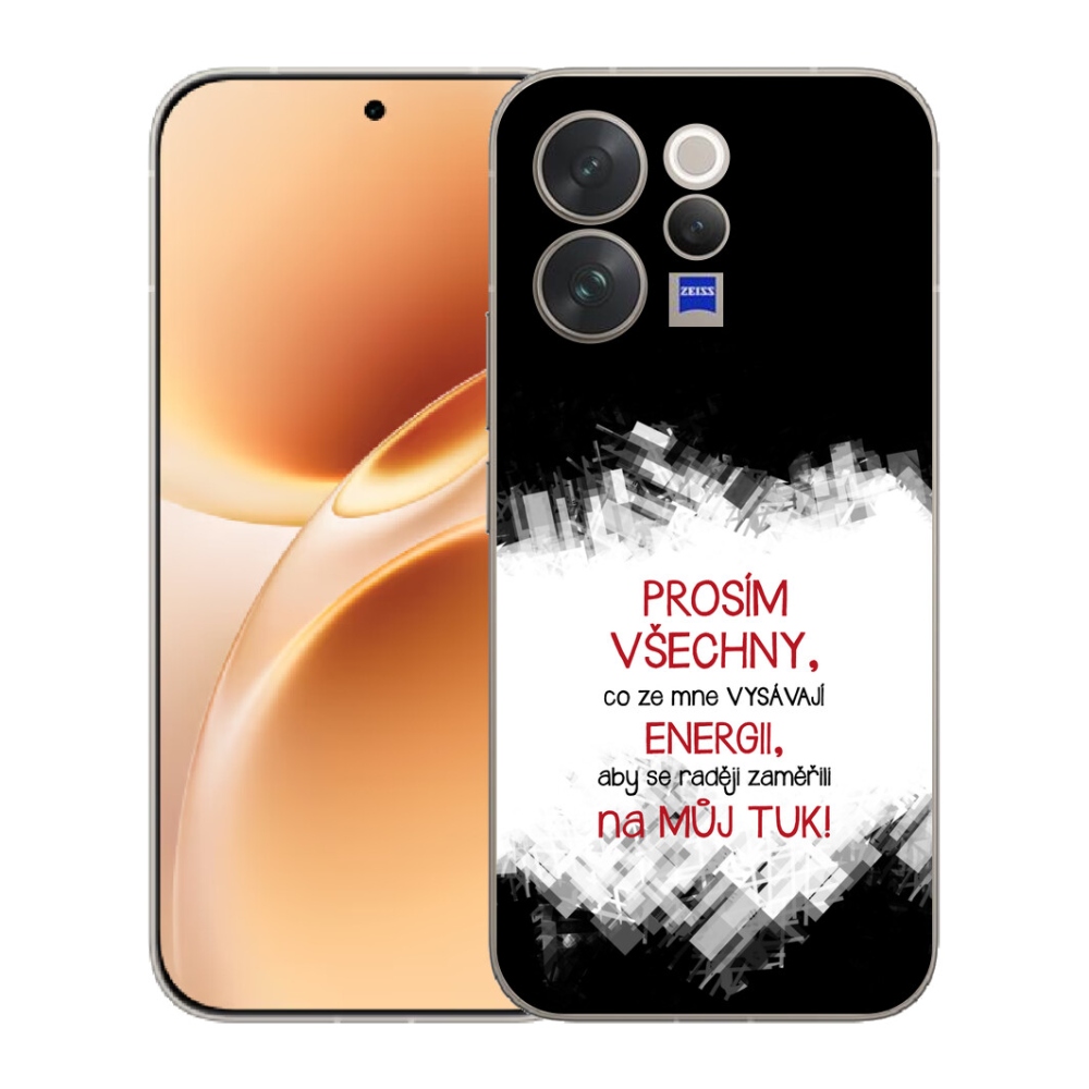 Gelový kryt mmCase na Vivo V70 - vtipný text 1 červený