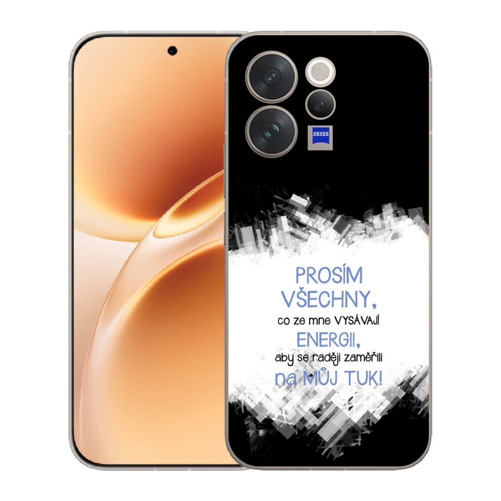 Gelový kryt mmCase na Vivo V70 - vtipný text 1 modrý