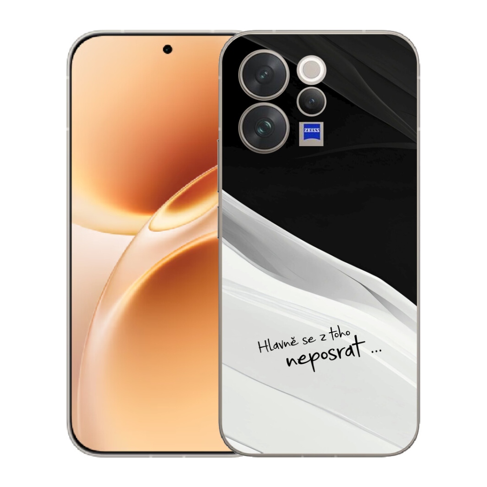 Gelový kryt mmCase na Vivo V70 - vtipný text 13 bíločerné pozadí