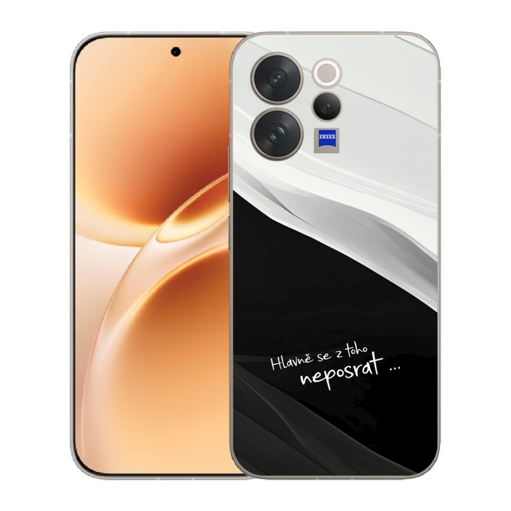 Gelový kryt mmCase na Vivo V70 - vtipný text 13 černobílé pozadí