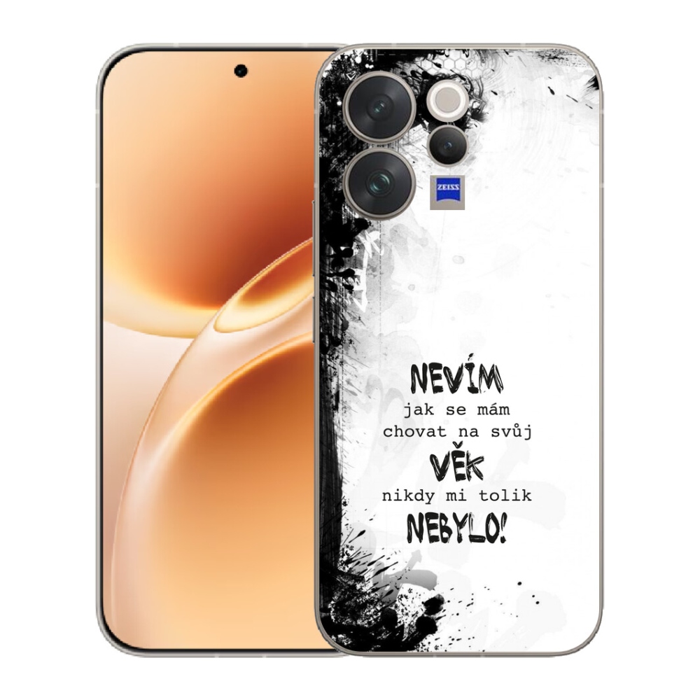 Gelový kryt mmCase na Vivo V70 - vtipný text 14 bílé pozadí