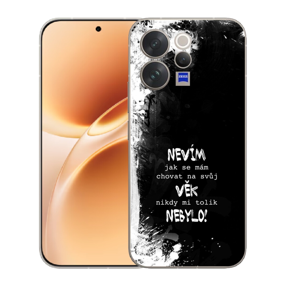 Gelový kryt mmCase na Vivo V70 - vtipný text 14 černé pozadí