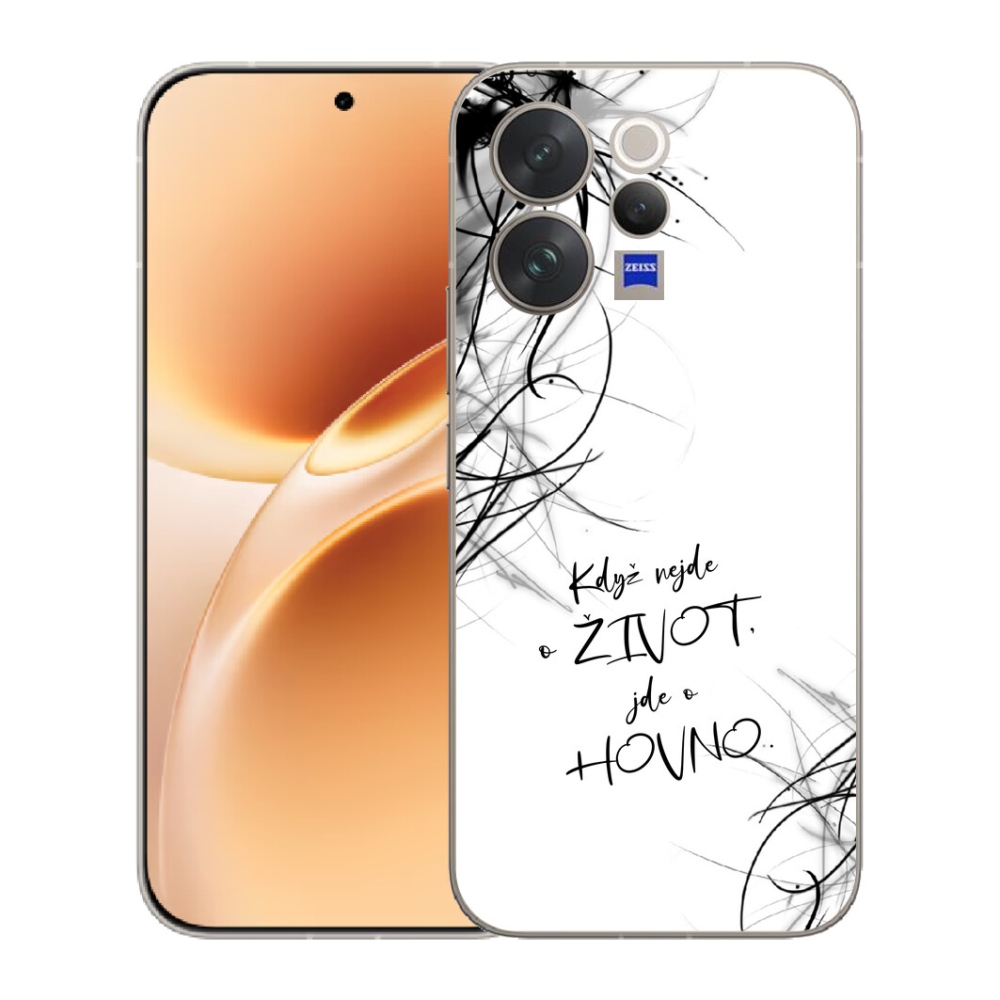 Gelový kryt mmCase na Vivo V70 - vtipný text 16 bílé pozadí