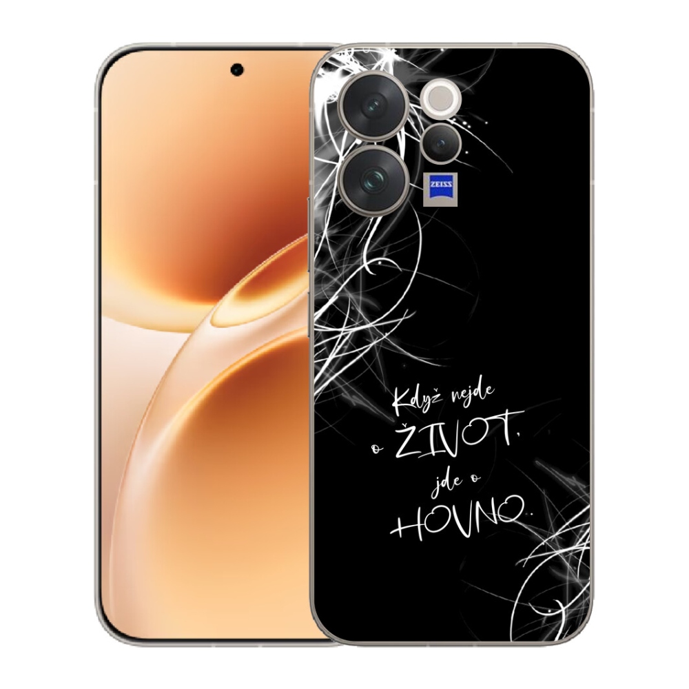 Gelový kryt mmCase na Vivo V70 - vtipný text 16 černé pozadí