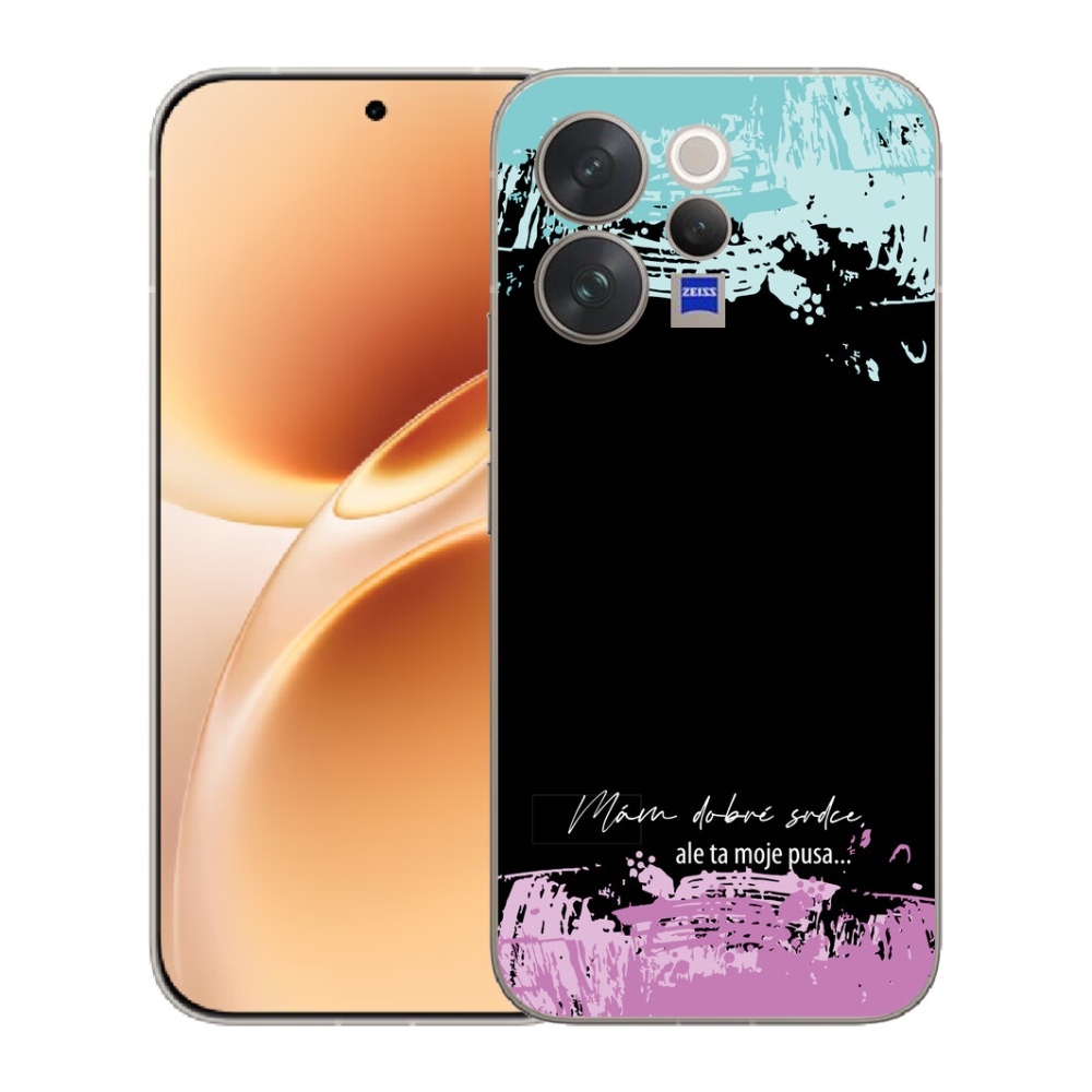 Gelový kryt mmCase na Vivo V70 - vtipný text 3 černé pozadí