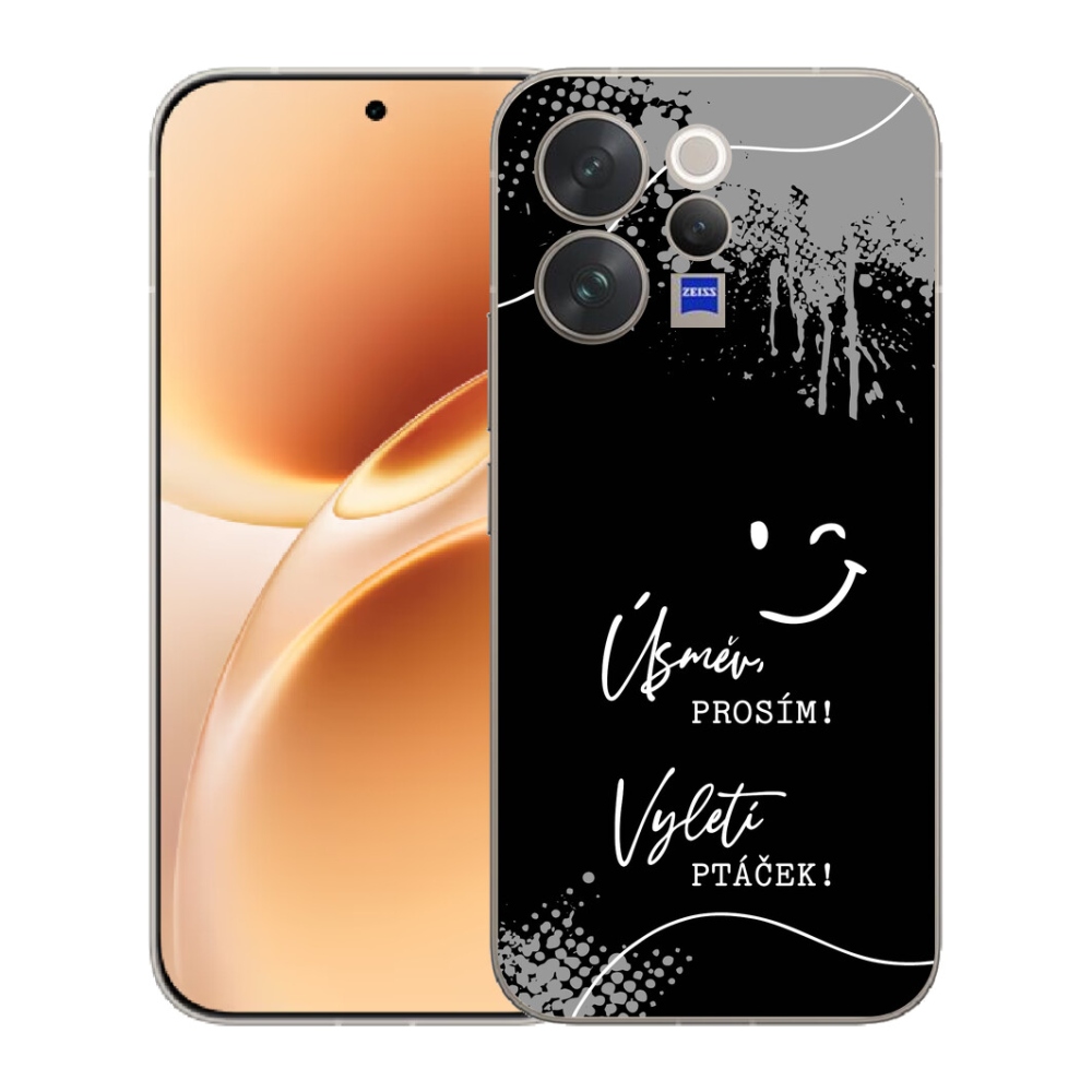 Gelový kryt mmCase na Vivo V70 - vtipný text 4 černé pozadí