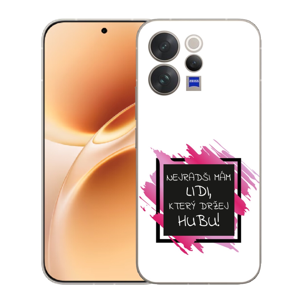 Gelový kryt mmCase na Vivo V70 - vtipný text 7 černobílé pozadí