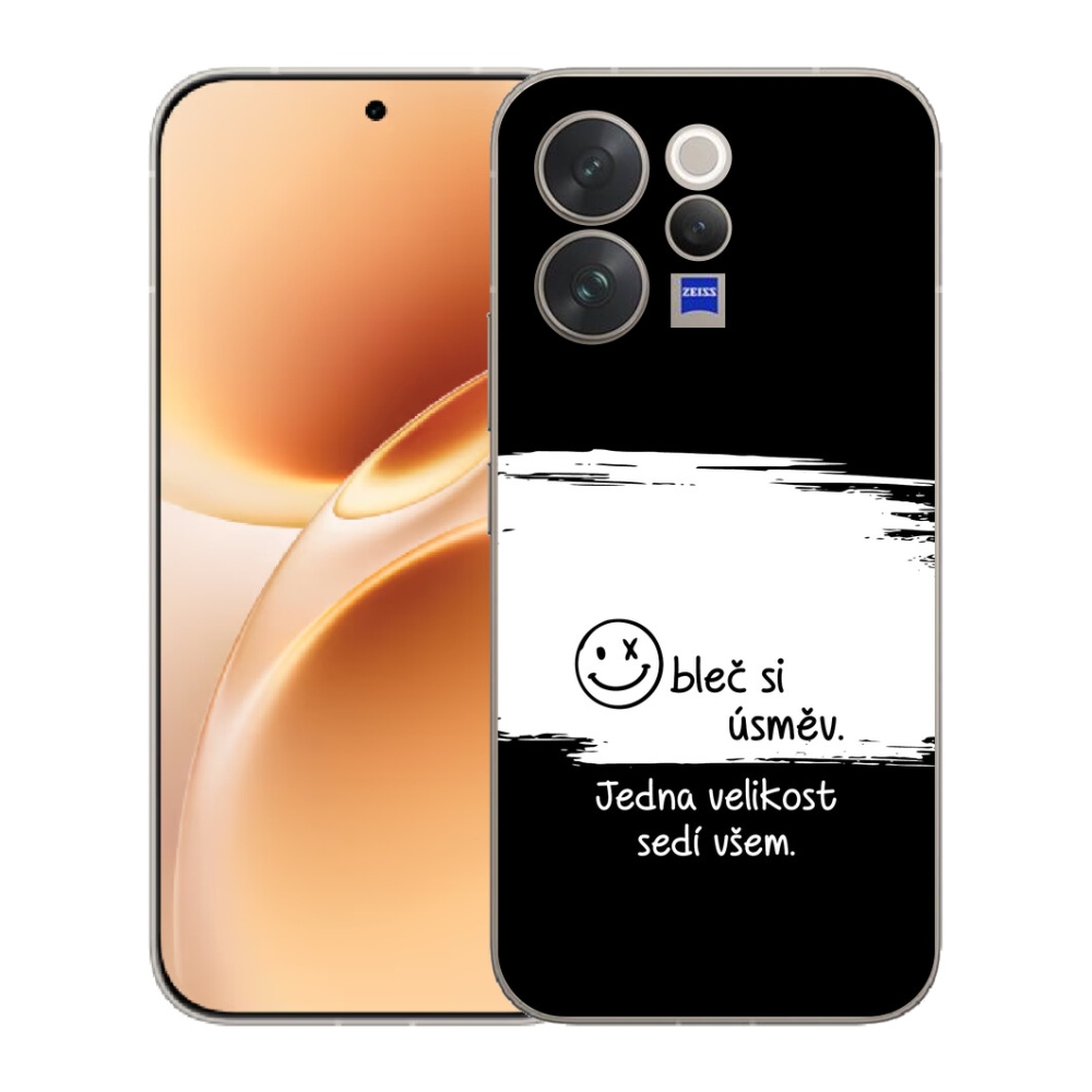 Gelový kryt mmCase na Vivo V70 - vtipný text 8 bíločerné pozadí