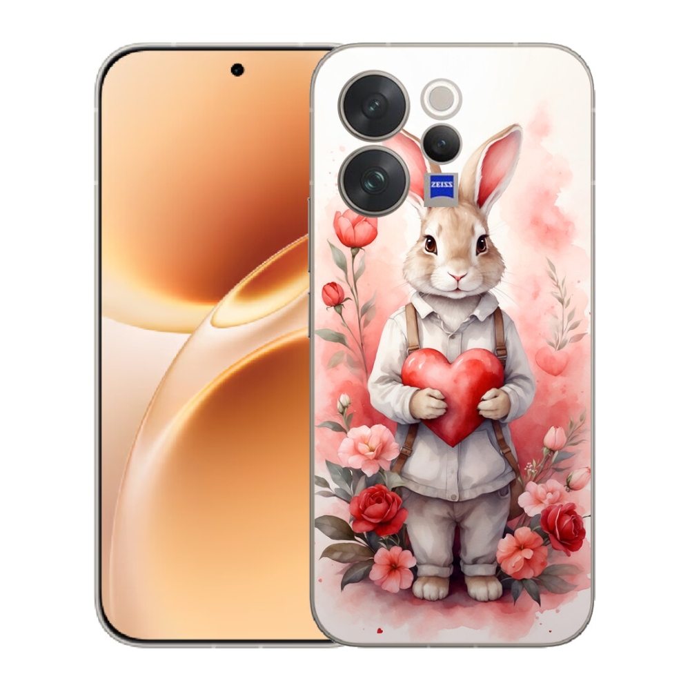 Gelový kryt mmCase na Vivo V70 - zajíc se srdíčkem