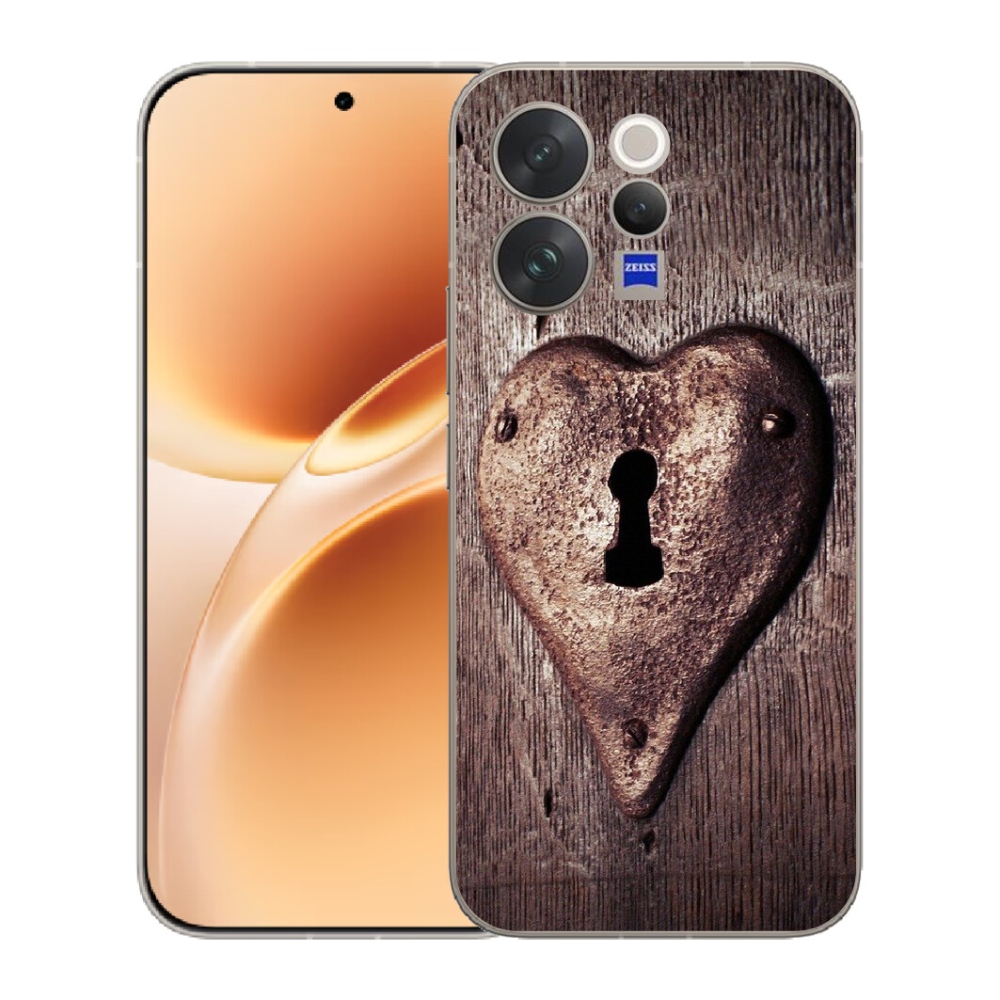 Gelový kryt mmCase na Vivo V70 - zámek ve tvaru srdce