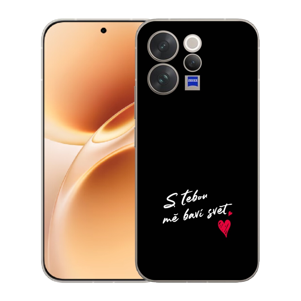 Gelový kryt mmCase na Vivo V70 - zamilovaný text 1 černé pozadí