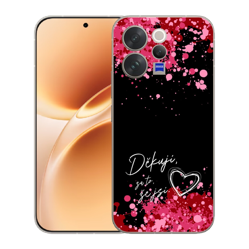 Gelový kryt mmCase na Vivo V70 - zamilovaný text 2 černé pozadí