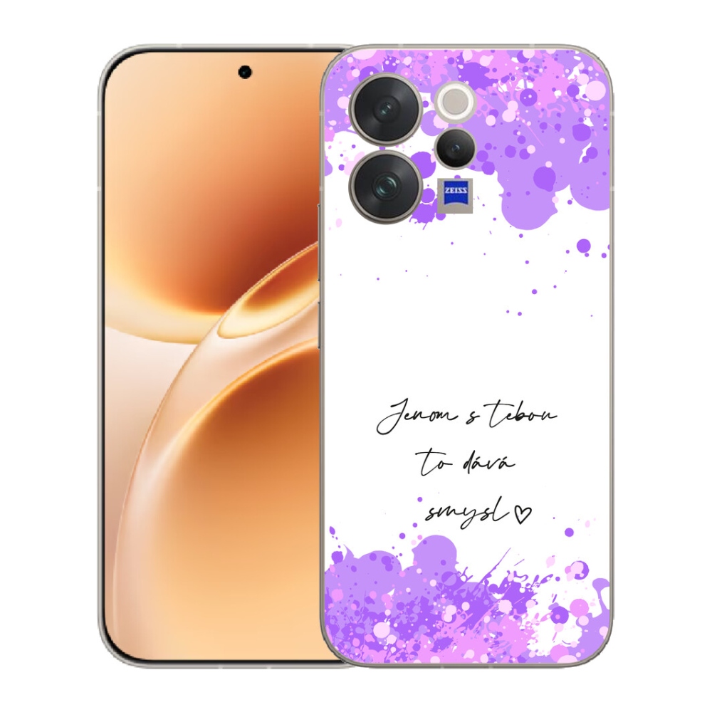 Gelový kryt mmCase na Vivo V70 - zamilovaný text bílé pozadí