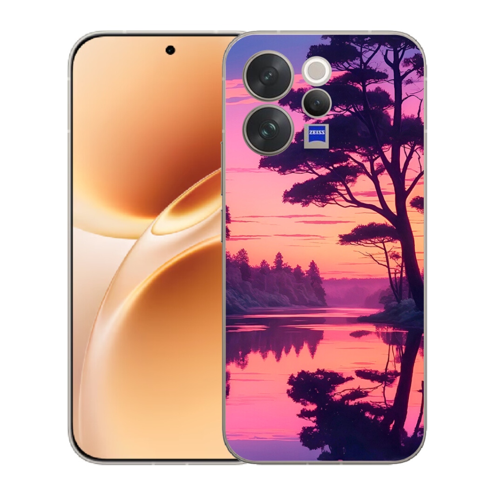 Gelový kryt mmCase na Vivo V70 - západ slunce nad jezerem