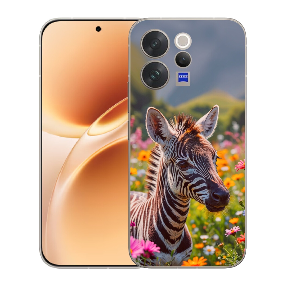 Gelový kryt mmCase na Vivo V70 - zebra na louce