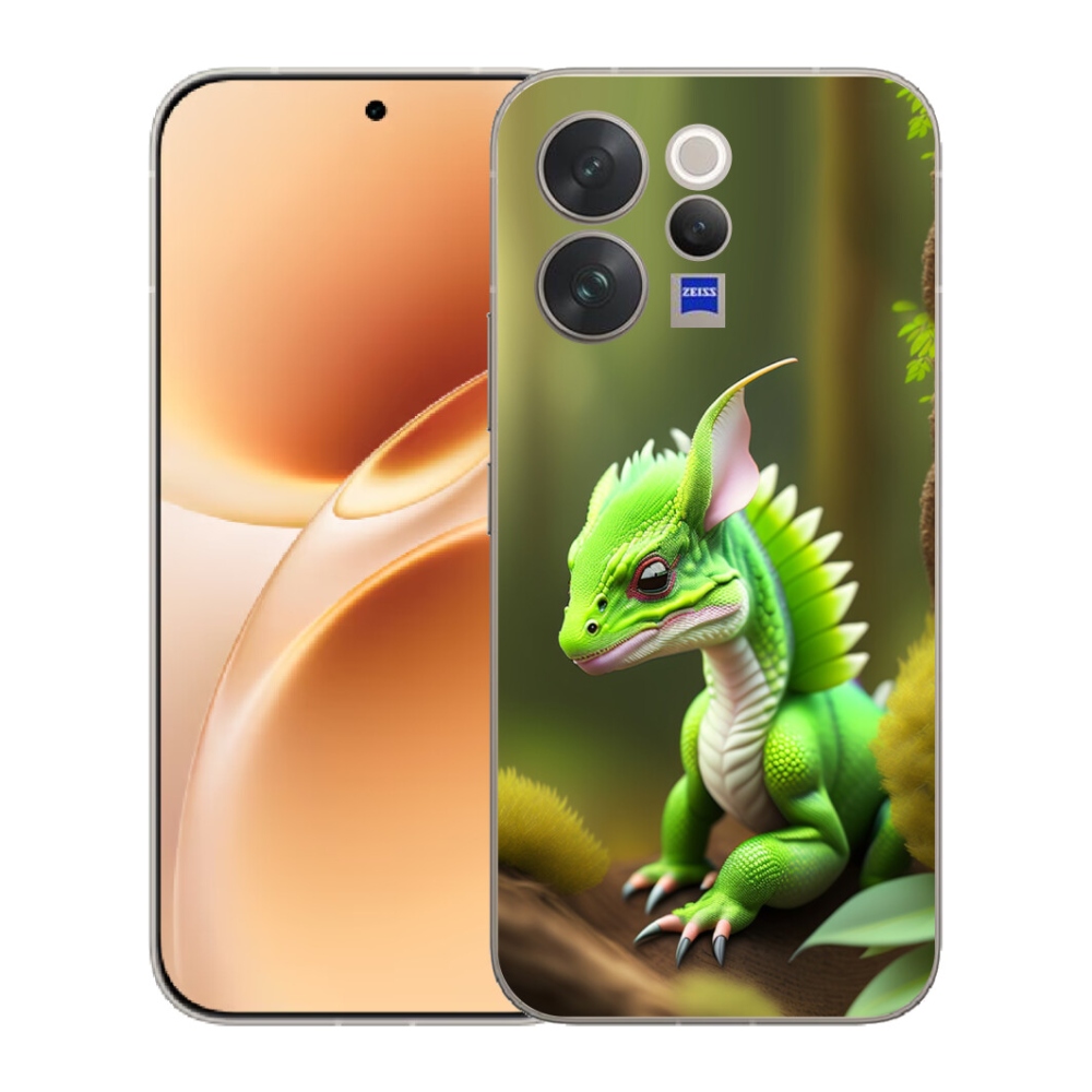 Gelový kryt mmCase na Vivo V70 - zelený dráček