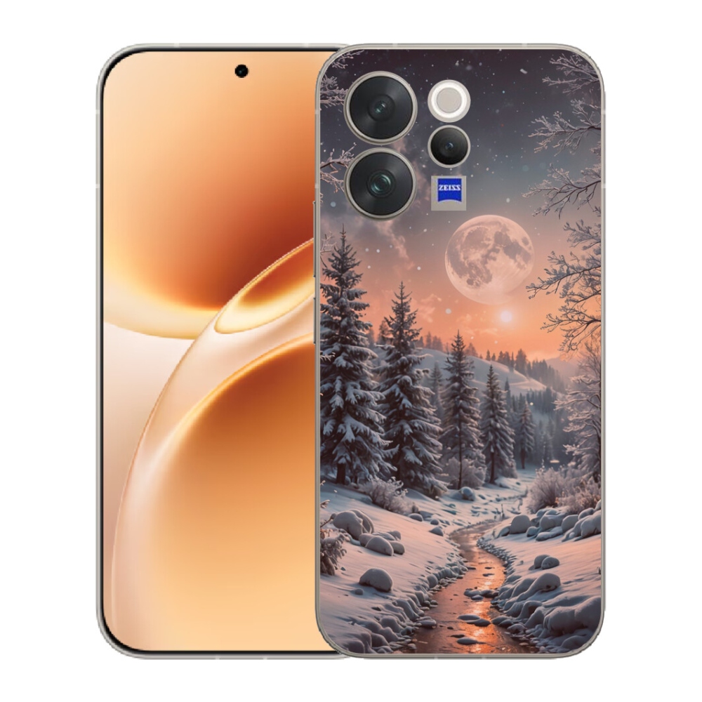 Gelový kryt mmCase na Vivo V70 - zimní krajina 2