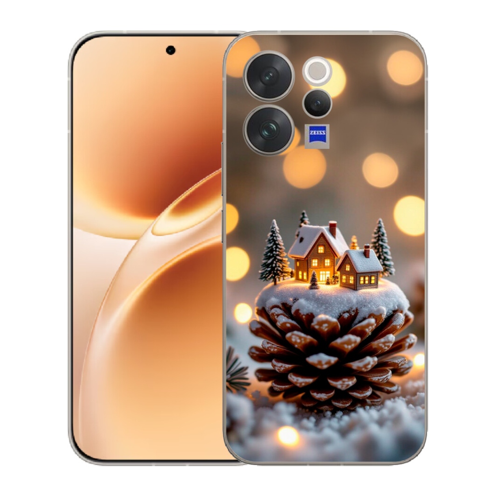 Gelový kryt mmCase na Vivo V70 - zimní vesnička