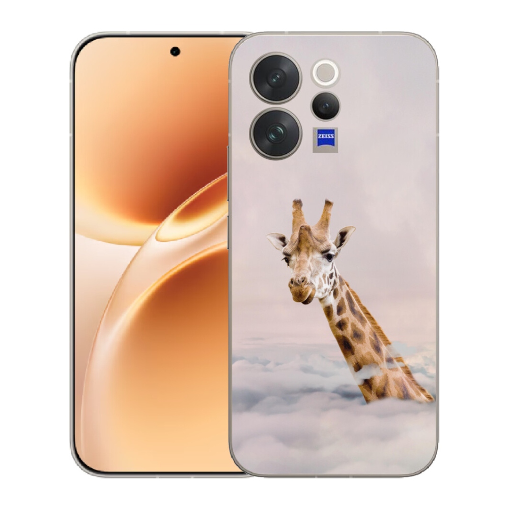 Gelový kryt mmCase na Vivo V70 - žirafa v oblacích
