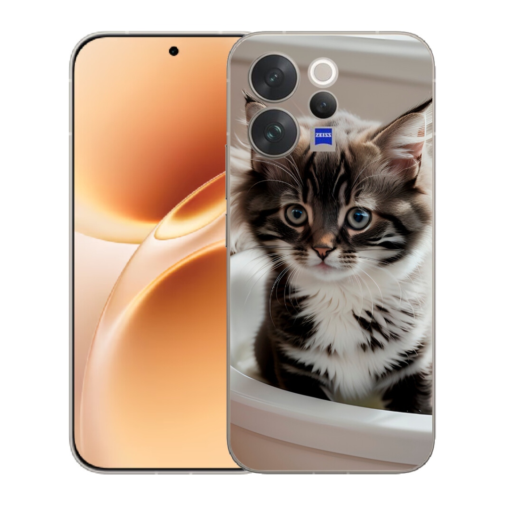 Gelový kryt mmCase na Vivo V70 - zvědavé kotě