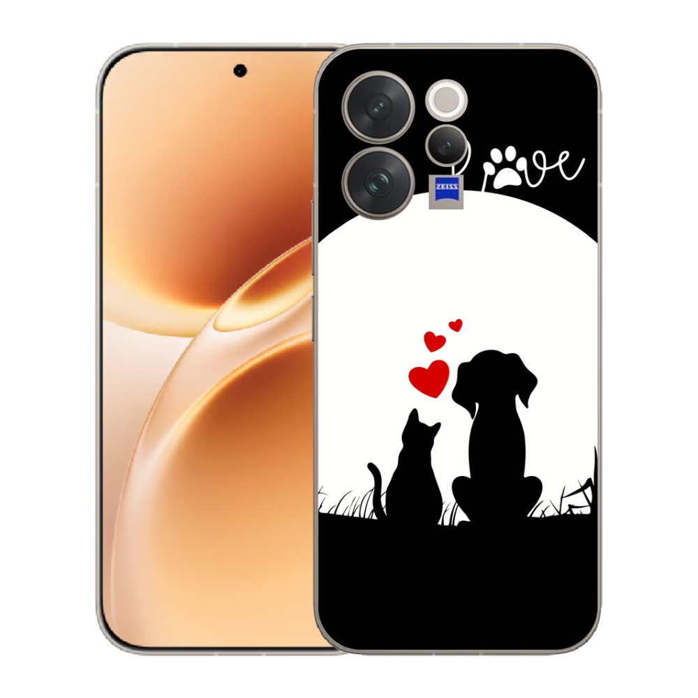 Gelový kryt mmCase na Vivo V70 - zvířecí láska