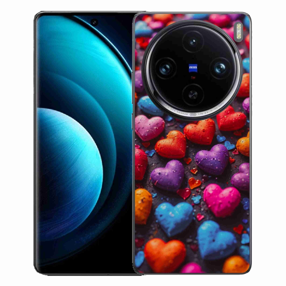 Gelový kryt mmCase na Vivo X100 Pro 5G - barevná srdce