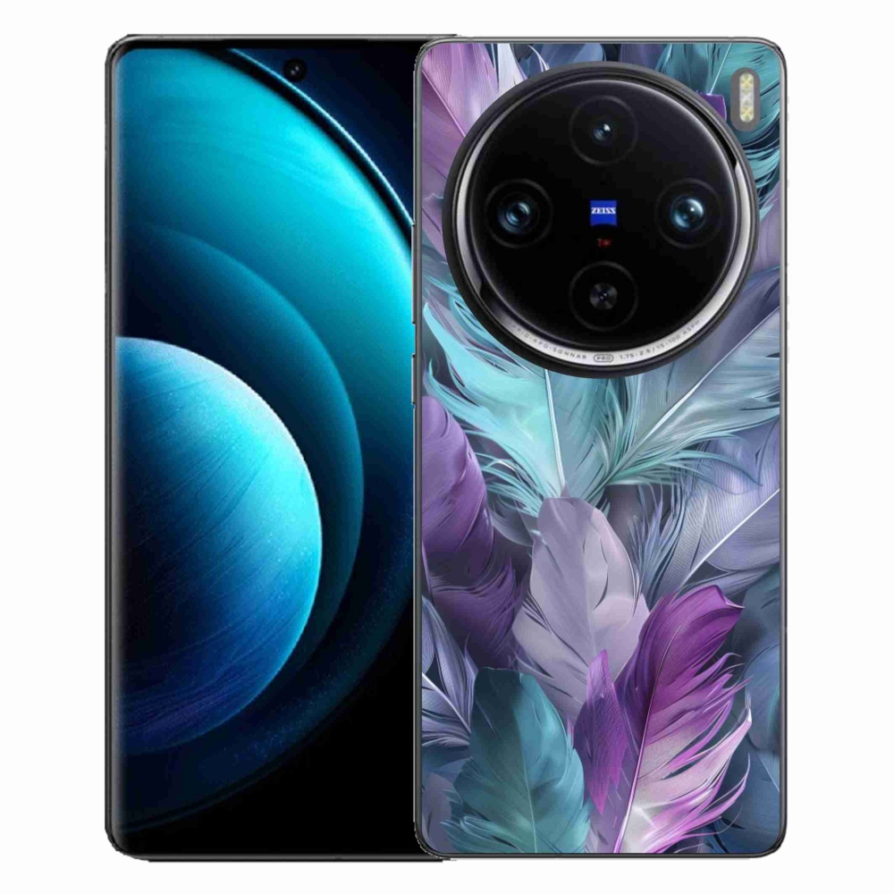 Gelový kryt mmCase na Vivo X100 Pro 5G - barevné peří 2
