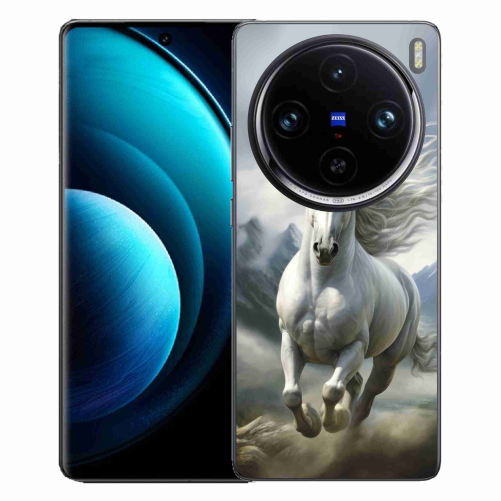 Gelový kryt mmCase na Vivo X100 Pro 5G - běžící bílý kůň 3