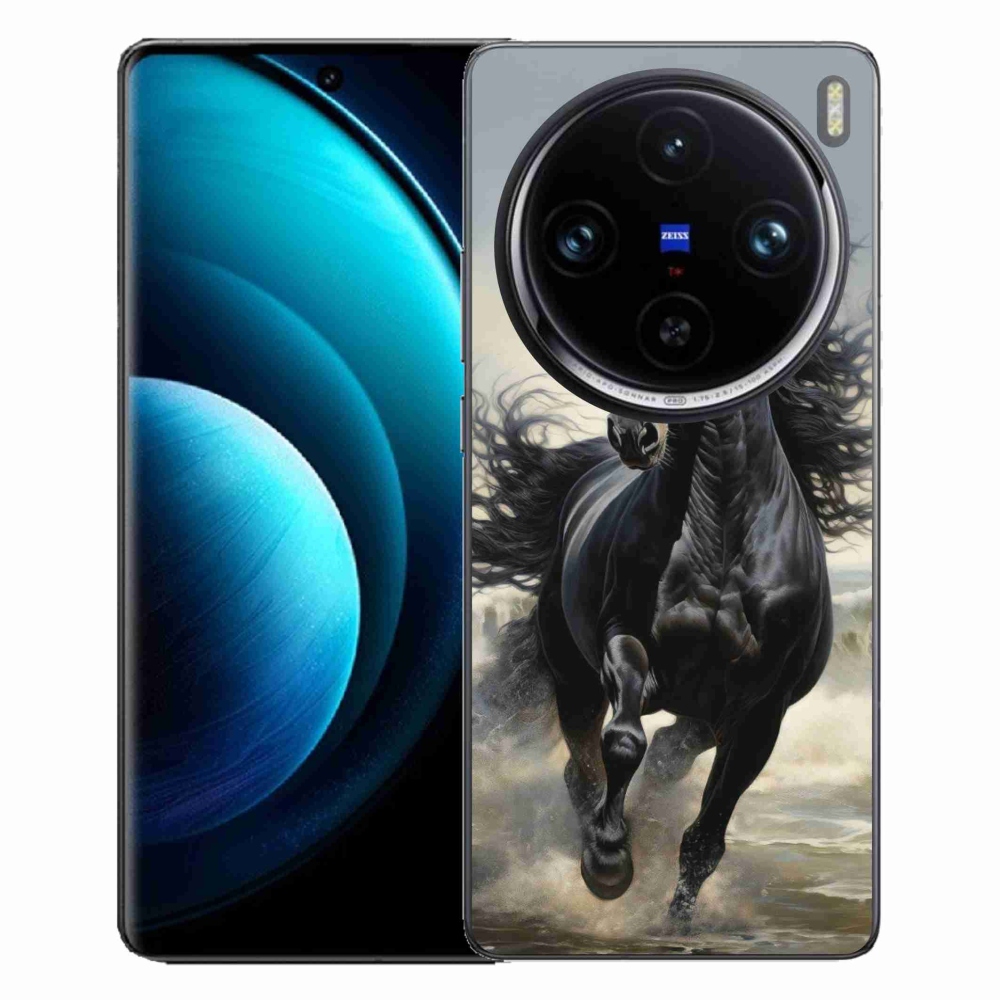 Gelový kryt mmCase na Vivo X100 Pro 5G - běžící černý kůň