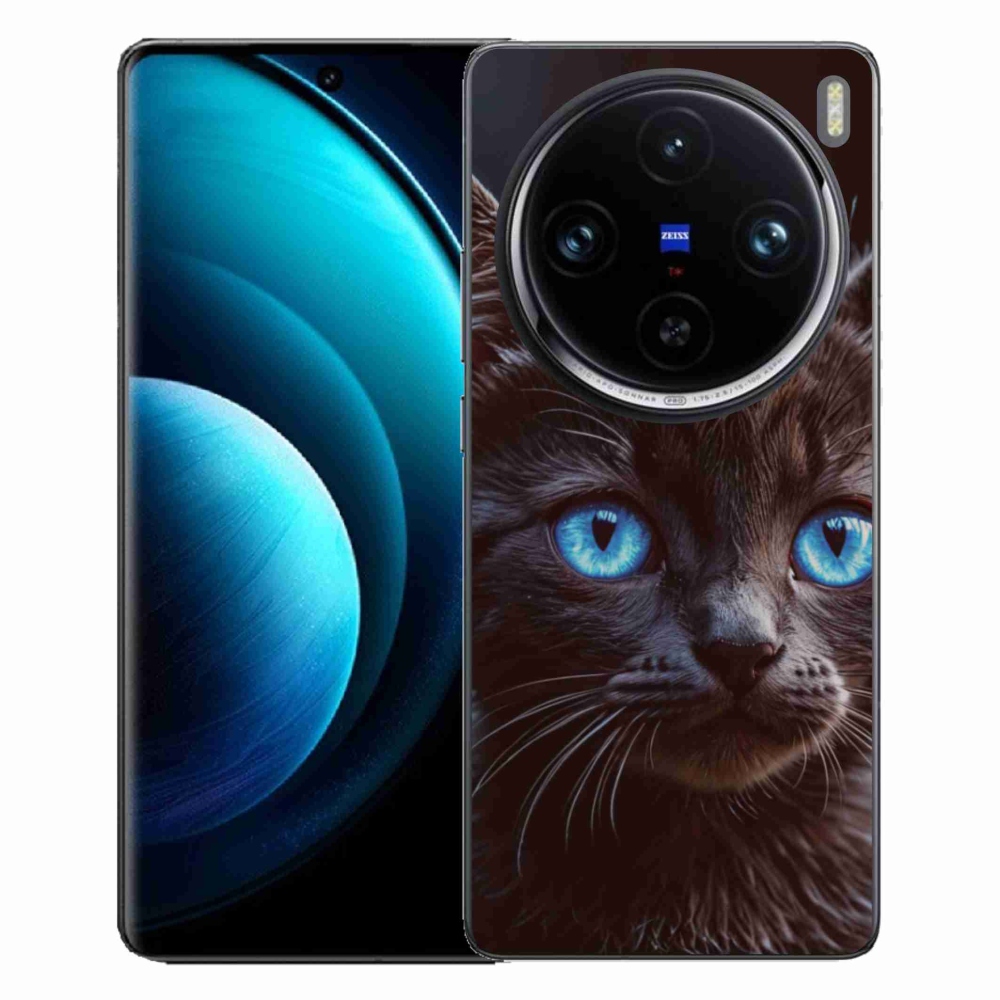 Gelový kryt mmCase na Vivo X100 Pro 5G - černé kotě 2