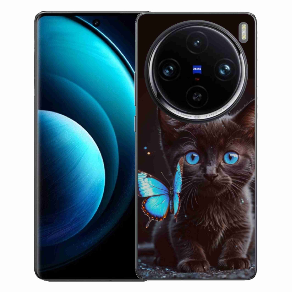 Gelový kryt mmCase na Vivo X100 Pro 5G - černé kotě 3