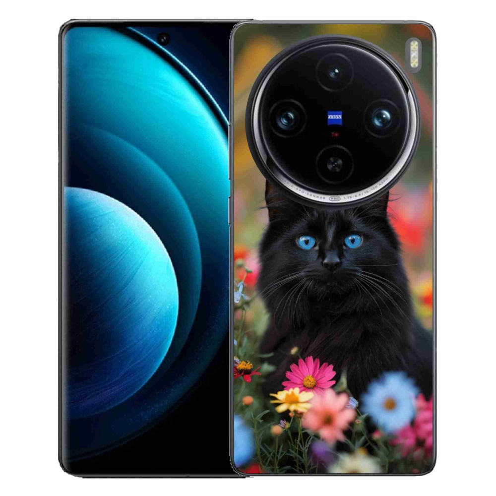 Gelový kryt mmCase na Vivo X100 Pro 5G - černé kotě 4
