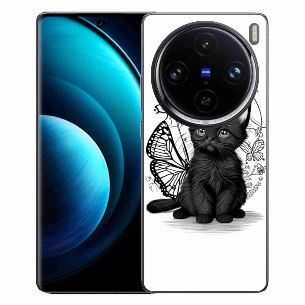 Gelový kryt mmCase na Vivo X100 Pro 5G - černé kotě
