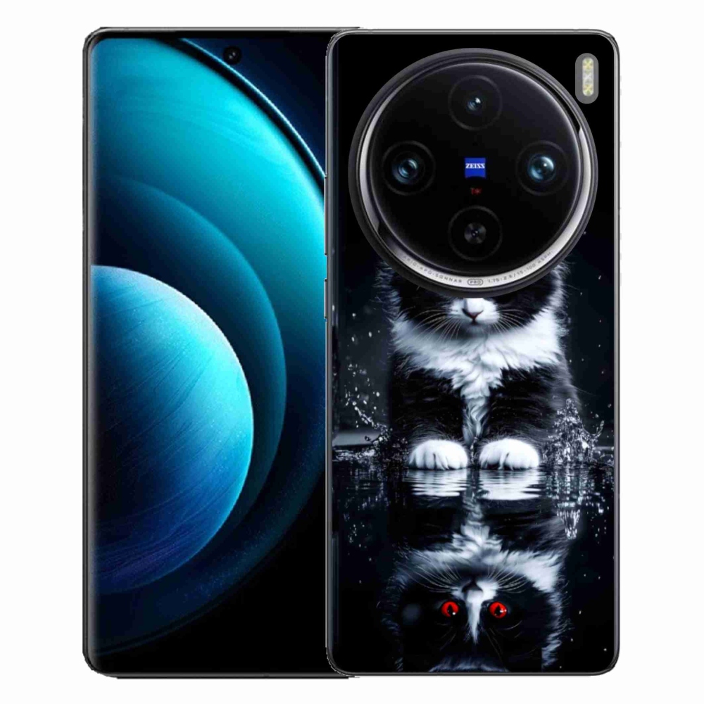 Gelový kryt mmCase na Vivo X100 Pro 5G - černobílé kotě