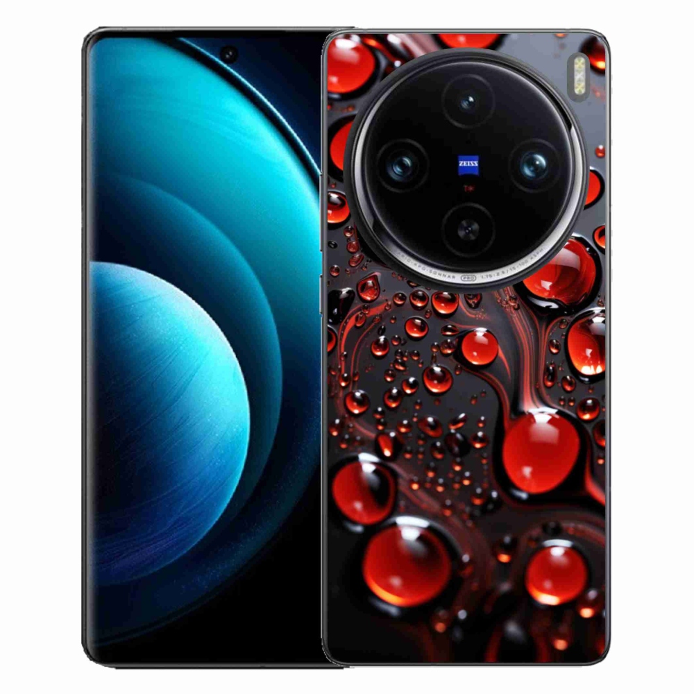 Gelový kryt mmCase na Vivo X100 Pro 5G - červené kapky 2