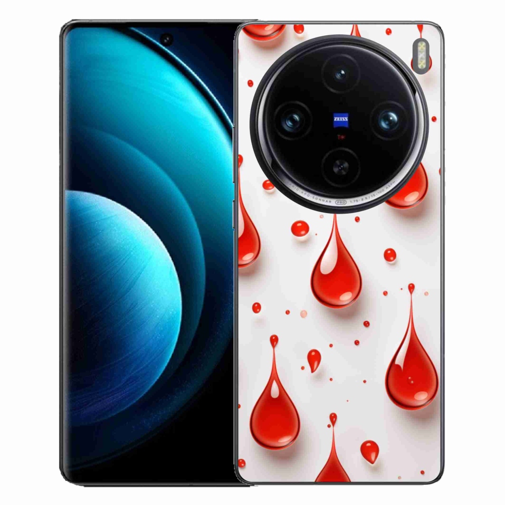 Gelový kryt mmCase na Vivo X100 Pro 5G - červené kapky