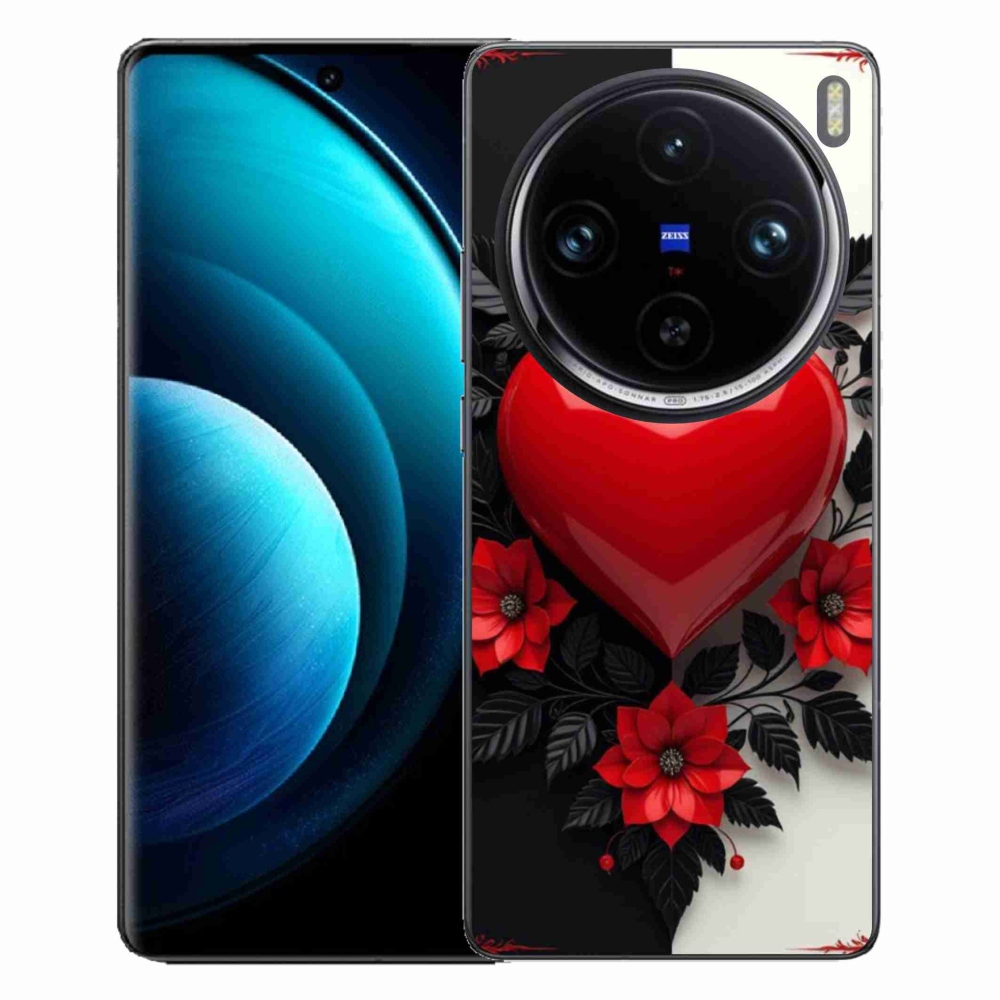 Gelový kryt mmCase na Vivo X100 Pro 5G - červené srdce