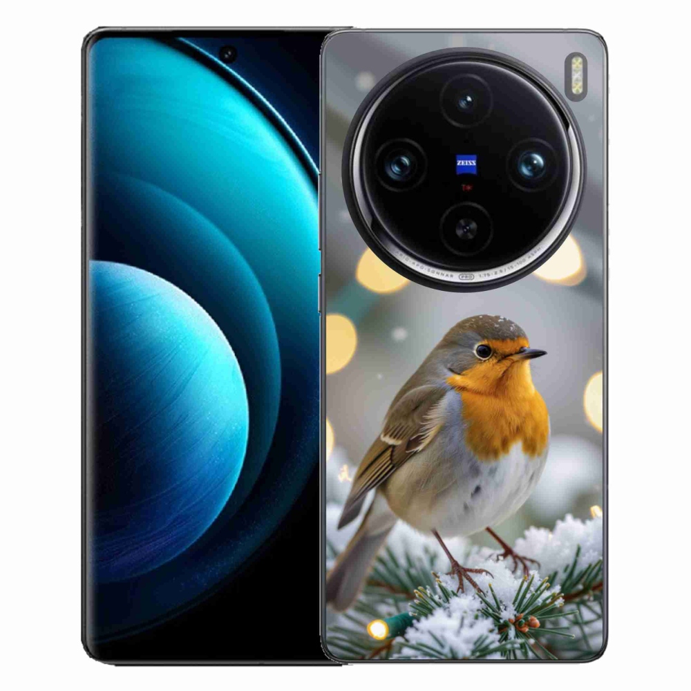Gelový kryt mmCase na Vivo X100 Pro 5G - červenka v zimě